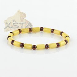 Baltic amber tube round bracelet